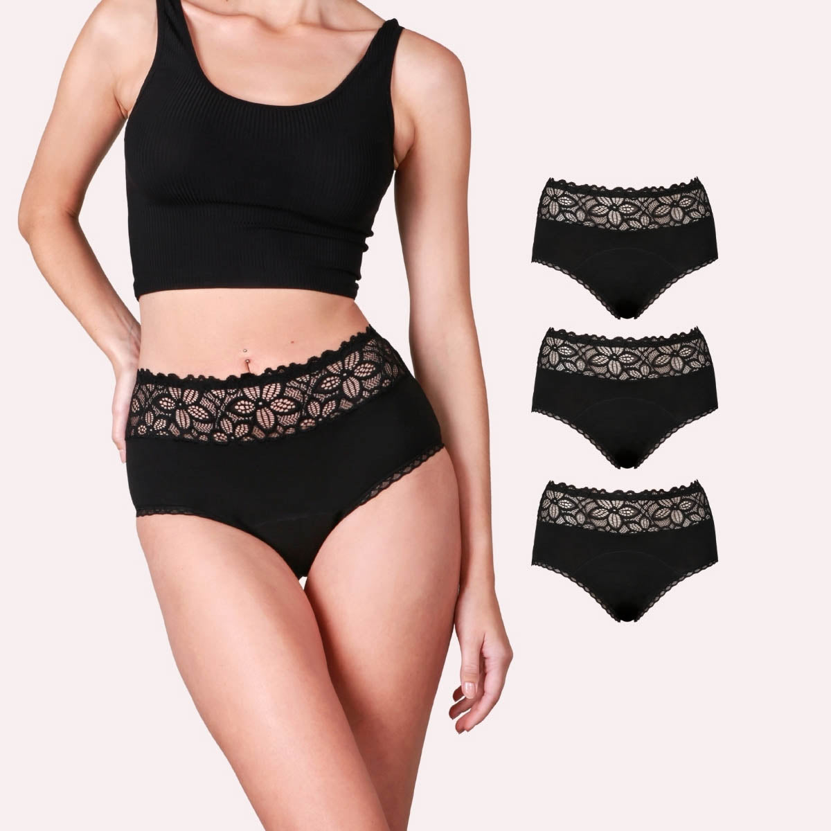 3er Pack Periodenunterwäsche Taynie Deluxe schwarz Alle Produkte