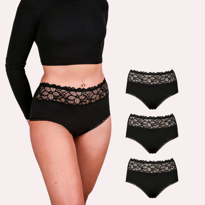 3er Pack Periodenunterwäsche Taynie Deluxe Organic schwarz Alles Produkte