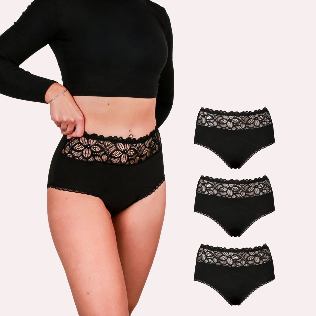 3er Pack Periodenunterwäsche Taynie Deluxe extra stark schwarz Alle Produkte