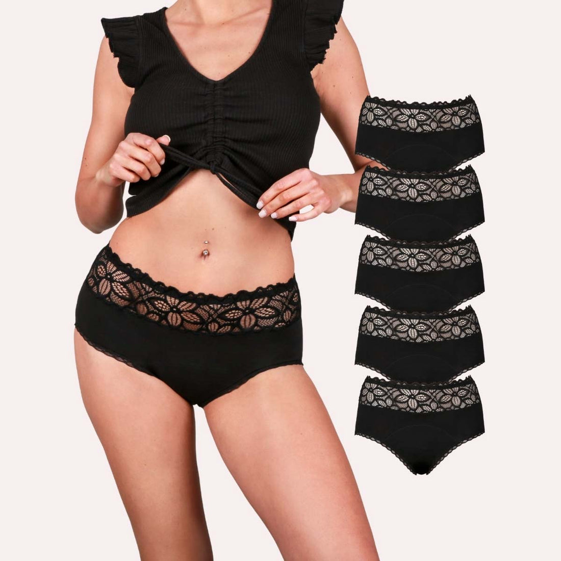 5er Pack Periodenunterwäsche Taynie Deluxe Organic schwarz Alle Produkte