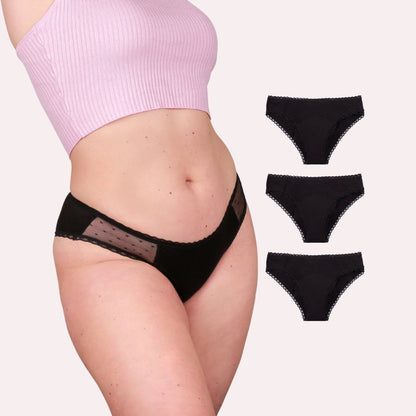 3er Pack Periodenunterwäsche Taynie Lady ultra schwarz Curvy