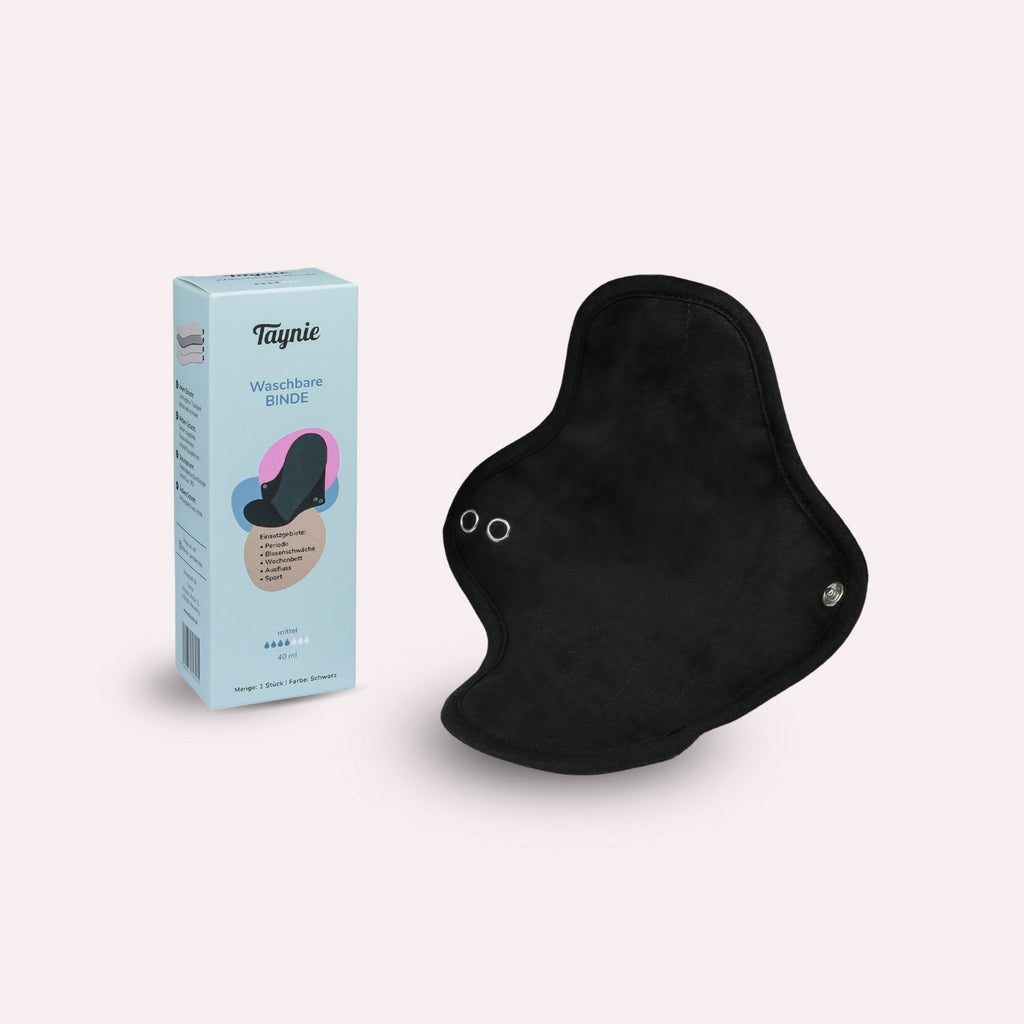 Taynie Binden Waschbare Binde mittel - wiederverwendbare Stoffbinde mittlere Blutung, Mittelstark, 1-St., Waschbare Binden / Wiederverwendbare Stoffbinden aus Bio-Baumwolle